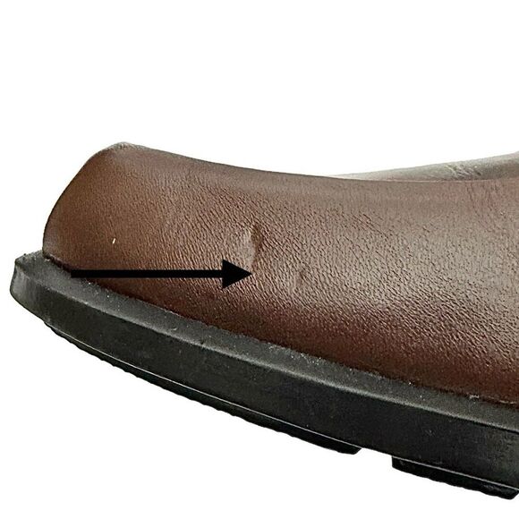 LIZ CLAIBORNE Flex Women's Brown Leather Slip On Mule, Closed Toe 9 Medium - Picture 11 of 11